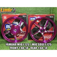 BOM RANGSIT CNC MAGS VELA 14s 5 SPOKES YAMAHA MIO I 125 / MIO SOUL I 125 (100% THAILAND MADE)