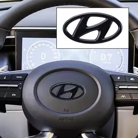 1Pcs Car Steering Wheel Logo Sticker For Hyundai Venue Kona Veloster Elantra I30 I10 I40 I20 Tucson 