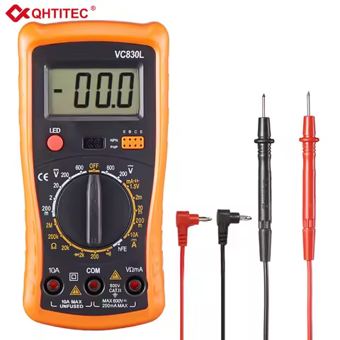 QHTITEC VC830L Digital Multimeter AC/DC Ammeter Volt Ohm Tester Meter Multimetro With LCD Screen Bac