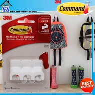 3M™ COMMAND®-ULTILITY SMALL ROUND HOOKS | 225G 3 HOOKS 3 STRIPS
