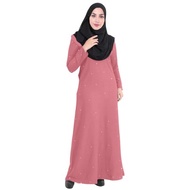(BATU TABUR) Jubah Muslimah | Jubah Plain Crepe | Jubah Umerah Plain | Long Dress | A Cut Como Crepe Ironless