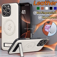 Casing For IPhone16 IPhone15 IPhone 16 15 14 Pro Max Plus E 16ProMax 16Plus 16E 5G Matte Leather Mag