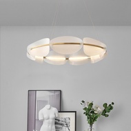 Postmodern All-copper Living Room Chandelier Nordic Designer Light Luxury Bedroom Study Alec Petal Lamps
