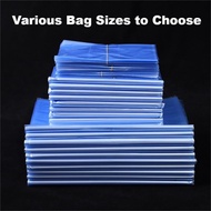 100pcs/Lot PVC Heat Shrink Film Bag Wrap Storage Seal Packing Bag Clear Transparent Blue Heat Seal S