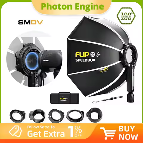 SMDV Flip 32 Quickly Release Parabolic Out Door Softbox for A2 Godox V1 AD100PRO AD300PRO V860III AD