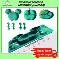 Baby Silicone Suction Plate Dinnerware Kid Children Cute Cartoon Dinosaur Infant Eating Training Com