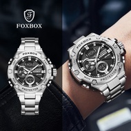 LIGE Foxbox watch for mans Luxury Dual Display Sport Quartz Wristwatch For Men All Steel Military Waterproof seiko automatic watch+ Box