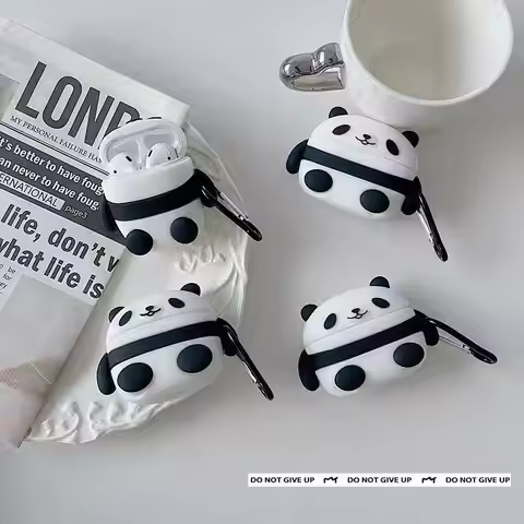 For AirPods Pro3 Pro2 4 3 2 1 Pro Earphone Case 3D Panda Cartoon Silicone Protective Headphone Box C