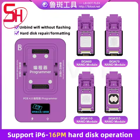 LuBan Hard Disk Programmer with BGA 110/70/315 Module For iPhone 6 X 11 12 13 14 15 16 Series Wifi N