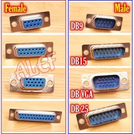 5Pcs DB9 DB15 VGA Db25 Connector DB 9 15 25 Male Female socket Cable