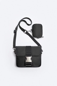 NEW Spain style ZARAˉ 2026 Black Mens Bag Nylon Shoulder Bag 2026 Autumn And Winter New Two-piece Co