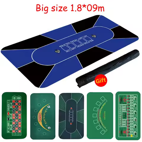 1.8 X 0.9m Texas Hold'em Baccarat Poker Thickening Mat Various Pattern Rubber Pad Casino Card Home P