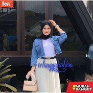 Hijaber jacket RAWIS WOMEN'S CROP DENIM JEANS JACKET LATEST TODAY WOMEN'S LEPIS JINS JACKET