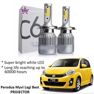 Perodua Myvi Lagi Best PROJECTOR (Head Lamp) C6 LED Light Car Headlight Auto Head light Lamp 6500k W