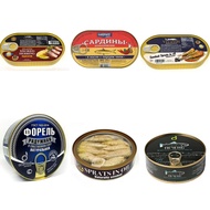 Canned Russian Food (Perilla, Salmon, Sturgeon)