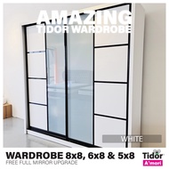 Wardrobe 8x8, 6x8 & 5x8 Amazing White Matte Sliding Mirror (Great Quality & Elegant Handbuild Multi 