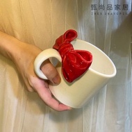 Nordic ins Mug Ceramic Mug Bow Ceramic Mug Couple Gift Drinking Cup Girl Cup