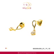 WELL CHIP Cubic Zirconia Drop Earrings
Gold Ladies Earstud- 916 Gold/Anting Emas Cubic Zirconia - 916 Emas