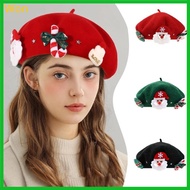 Won Fashion Painter Hat Girls Woman Beret Hat with Christmas Theme for Adult Teens