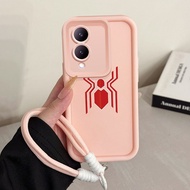 Case For VIVO Y17S Y36i G2 Y28 5G Phone Three-Color Symbol Silicone Shockproof Strap