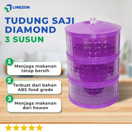 [Diamond] Rak Makanan Susun UNGU 3 tingkat / Penutup Makanan Susun / Tutup Makanan / Food Cover / Pe