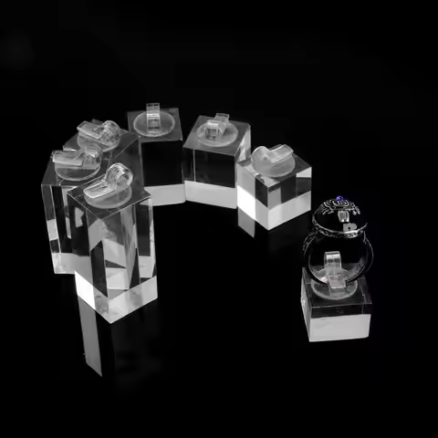 A52E 7x Acrylic Jewelry Display Stand Ring Showcase Display Holder Acrylic Ring Display Single Ring 