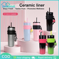 26oz Ceramic liner Stainless Steel Coffee Mug With Lid Vacuum Flask Hot And Cold Tumbler