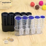 AOPHEKM Euro Coin Dispenser, Transparent Plastic Coin Storage Box, Large Capacity Coin Purse