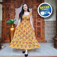 DASTER KERUT DADA CANDA BUSUI PANJANG WANITA IBU IBU DRESS KERUT DADA SARI TRENDY Daster Dress Kerut
