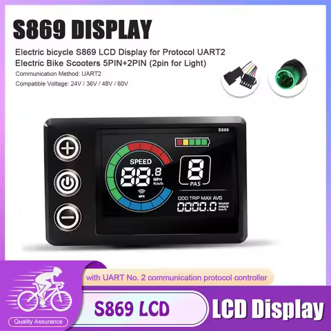 ebike Color Display S869 UART2 24V36V48V52V60V72V Screen Meter，electric bike LCD Panel，ebike accesso