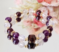 奼紫嫣紅- 紅虎眼/紅石榴/紫玉晶/紫祖母晶/貴人/豐盛水晶手鍊