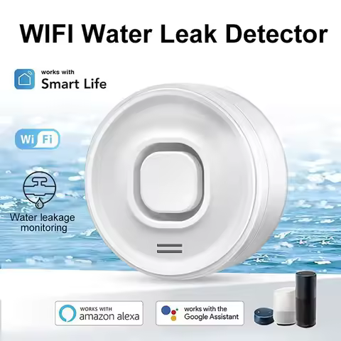 Tuya Smart Wireless Stereo Sensor WIFI Water Leak Detector 100dB High-Volume Alarm Real-Time APP Ale
