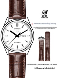 GANG JUE | สายนาฬิกาหนังแท้ Hong Kong Duke สำหรับผู้ชายและผู้หญิง สายรัดข้อมือ Tag Heuer Carrera Mon