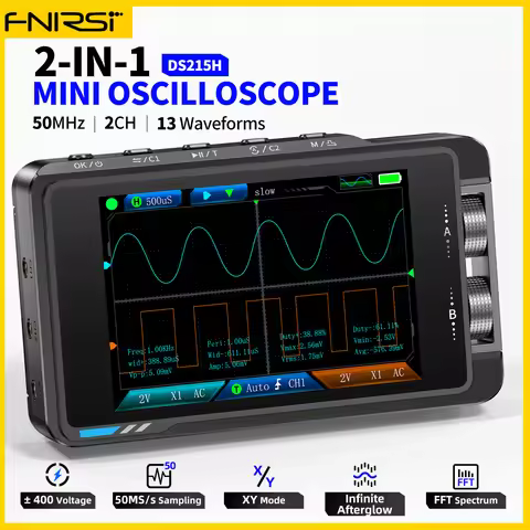 DS215H 2 in 1 Mini Repair tool, Dual channel, 50MHz Bandwidth, 250MS/s Sampling Rate, Supports 8 Lan