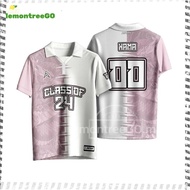 Class of 2024 Baju Kelas Custom Jersey Berkolar Pink Tshirt Retro Collar Football Baju Tshirt Lelaki