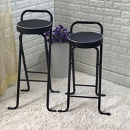 F34 Cushion Bar Chair High Stool Bar Stool Cabinet Chair Fishing Stool Bar Chair Thick Cushion Folding Bar Chair