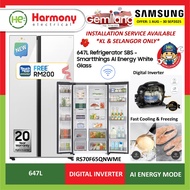 (FREE DELIVERY KL) SAMSUNG RS70F65QNWME 647L Refrigerator Side By Side Inverter Fridge Smartthings A