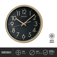Seiko QXA744F Wall Clock Mute Seconds Sweep Black 31.2cm Original