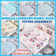 lauch promo SINGLE / QUEEN / KING SIZE FITTED BEDSHEET  PILLOW CASE  SARUNG BANTAL TILAM KATIL CADAR TOTO HIGH BEDDING BED SHEET