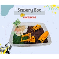 Construction Sensory Box/Sensory Bin/Sensory Play/Contractor/Construction Sensory Bin