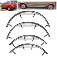 Daihatsu Charade Espri G200 4th Gen (1993 - 2000) Fender Arch Trim Chrome Stainless Steel Black Rubb