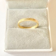 Pawnable 18K Saudi Gold Thin Inspired Hollow Ring 2mm 18K Gold Ring