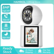 Hamrol 360 ° WIFI Indoor Home Baby Monitor 5X Zoom One Click Call Video Call Camera Color Night Visi