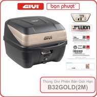 Givi B32 Gold Box Limited Edition - 32Ltr Bold Monolock Topcase Gold 2Million B32GOLD (2M) - Tourist