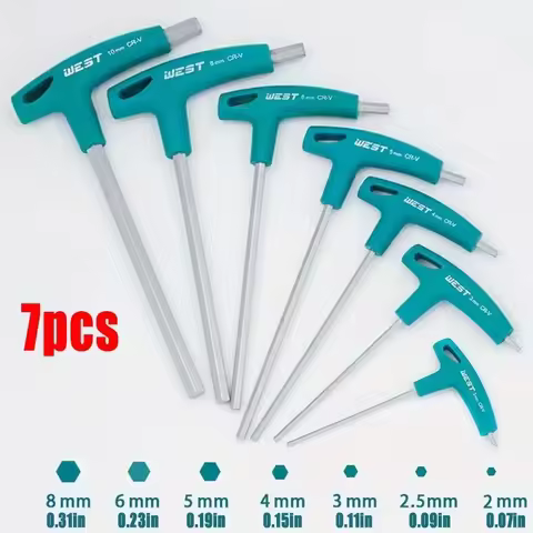 7PCS T Handle Hex Allen Key Screws Screwdriver Bike Repair Tools, Bicycle Assembly Wrench 2/2.5/3/4/