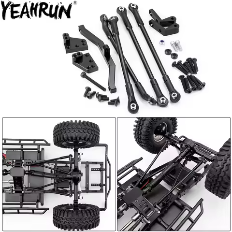 YEAHRUN Alu Alloy Front Suspension Conversion to 3-Link/Rear Axle 4-Link Set for 1:10 RC Crawler RC4