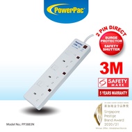 PowerPac Extension Socket Extension Cord, Power Cord, Power Extension 3 way 3 meter. (PP3883N)