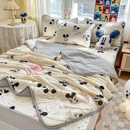 Air Conditioning Quilt Cartoon ins Disney Class a Single Ice Silk Mat Children Foldable Cool Mat Sof