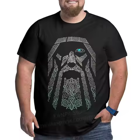 Kanpa 100% Cotton Graphic T Shirts for Big Tall Man Oversized T-shirt Plus Size Top Tee Men's Loose 