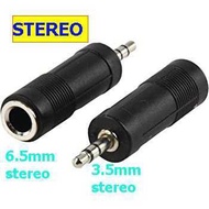 6.5 to 3.5 mm stereo plastic Jack Audio Converter Aux Converter